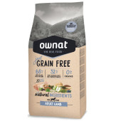 Натурална суха храна Ownat Adult Grain Free Lamb - БЕЗ зърнени култури за пораснали кучета от всички породи, с 68% агнешко месо 